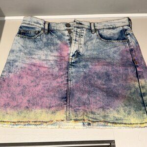 NWOT Zadig and Voltaire Juicy Tie Dye Ombre Denim Mini Skirt Size 40